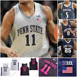 Camisetas de baloncesto Camiseta de baloncesto personalizada de Penn State NCAA College Lamar Stevens Myles Dread Jones Izaiah Brockington Mike Watkins Curtis J
