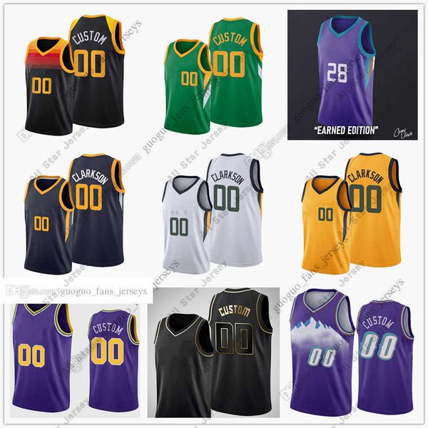 Camisetas de baloncesto Impreso a medida 75th 2022 Nuevas camisetas de baloncesto de la ciudad Gobert Mitchell Conley Bogdanovic Inglés Clarkson O'Neale Gay Whiteside Azubuike