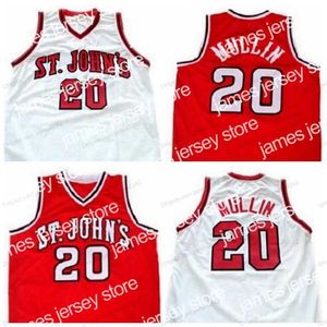 Basketbal jerseys Custom Retro #20 Chris Mullin Basketball Jersey heren genaaid wit rood elke maat 2xs-5xl naam en nummer topkwaliteit