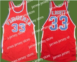 Jerseys de baloncesto personalizados XXS-6XL Vintage Men # 33 Charlie Scott WHITE Road RETRO Home Tela de malla Bordado completo Tamaño S-4XL o personalizado cualquier nombre o número Colle