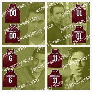 Maillots de basket-ball Derek Hale 00 Peter Hale 01 Maillot de basket-ball Danny Mahealani 6 Scott McCall 11 Isaac Lahey 14 Beacon Hills Nom personnalisé cousu pour hommes