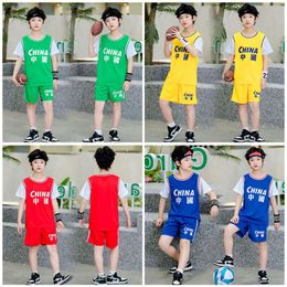 Basketball Jerseys Dog Carrier Children's Uniform Short Sleeved Quick Drying Suit Summer Boys' Holiday Two Chinese Jerseys for Kindergarten Pupils and Girls