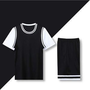 Basketball jerseys hondendrager lichtbord korte mouwen nep tweedelig pak voor mannen en vrouwen, casual jersey, teamuniform met zakken aan beide zijden s-5xl
