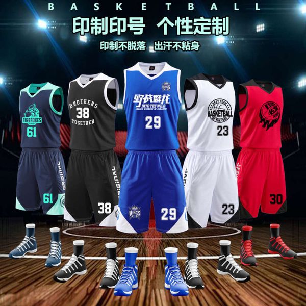 Basketball Jerseys Carrier Dog Carrier Trendy Suit avec des maillots collégiaux imprimés pour hommes et femmes, débardeur de sport surdimension