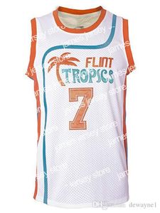 Camisetas de baloncesto Downtown Malone # 69 Monix # 11 Flint Tropics Jersey # 7 Coffee Black # 33 Moon Semi Pro Movie Jerseys Hombres Jerseys cosidos