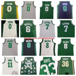 Maillots de basket-ball Jayson 0 Tatum Jaylen 7 Brown Marcus Smart 5 Kevin Garnett 34 Paul Pierce Ray Allen Blanc 2022 2023 City Shirt Green Edition Jersey