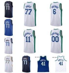 Camisetas de baloncesto Luka Doncic Jersey Kristaps Porzingis # 6 Tim Hardaway Jr # 11 Nowitzki # 41 2021-22 City Jersey Hombres Jóvenes S-XXL