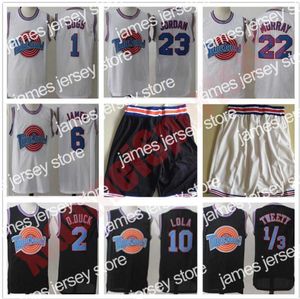 Maillots de basket-ball pour hommes, maillot du film Tune Squad Looney Daffy Duck Bill Murray Lola Bugs Bunny TAZ Tweety Michael James Curry, short de basket-ball noir