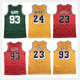 Basketball Jerseys Mens and Womens Jersey Taille 23 James 93 Dog Brother Basketball Uniforme brodé Sports Gite Training