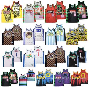 Jerseys de baloncesto Notorious B.I.G.Biggie Smalls 72 Bad Boy MTV 81 Rock Roll por encima del borde 02 Tupac Martin Marty Mar Payne 23 Chucky 88