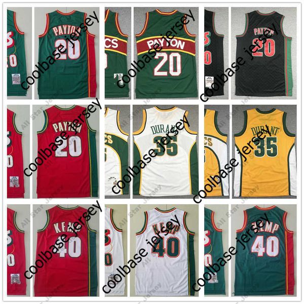 Jerseys de baloncesto Retro Mitchell y Ness Jerseys de baloncesto Payton 20 Gary 95-96 Durant 35 Kevin 07-08 Kemp 40 Shawn 95-96 Calidad superior