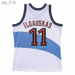 Basketbalshirts Shawn Kemp Zydrunas Ilgauskas Cavalier Jersey Clevelands en Throwback Blauw Wit Maat S-XXXLH2435