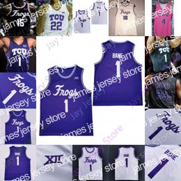 Basketbalshirts TCU Horned Frogs basketbalshirt NCAA College Desmond Bane Francisco Farabello Mike Miles Emanuel Miller Micah Peavy Chuck O'Bannon Jr.