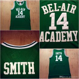 Basketbal jerseys Will Smith Basketball Jersey 14 Will Smith Fresh Prince Movie Basketball Jersey 100% gestikte Green S-3XL snel verzending