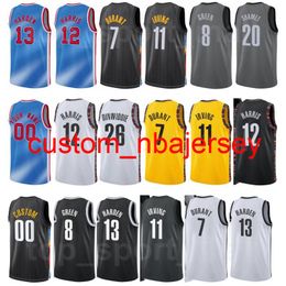 Basketball Kyrie Irving Jersey 2 Blake Griffin Kevin Durant James Harden Joe Harris Spencer Dinwiddie Bruce Brown City Edition gagnée