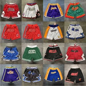 Basketball Lakers Celtic Rockets Pistons Hornets King Pantalones de bolsillo bordado pantalones cortos deportivos