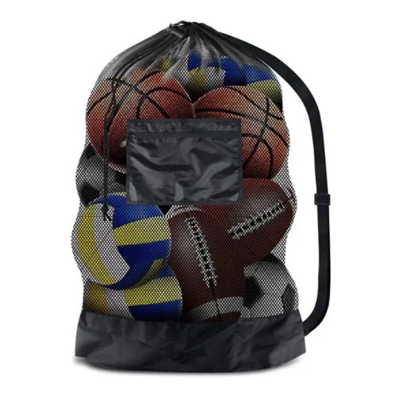 Sac de sport en maille de basket-ball avec bretelles, sac à cordon pour stocker le basket-ball, le volleyball, le baseball et l'équipement de natation