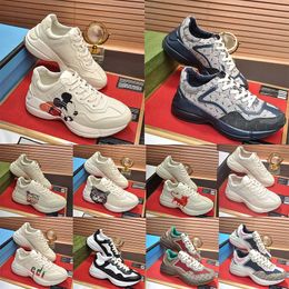 Rhyton Sneakers Designer Chaussures multicolores baskets beige mens Trainers vintage chaussures dames en cuir décontracté GicCir chaussures plate-forme Sneakers taille 35-45