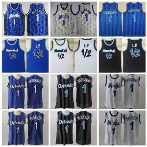 Basketbal Mohamed Bamba Tracy McGrady Jersey Penny Hardaway LP Anfernee Vintage Gestikt Zwart Blauw Wit Te koop