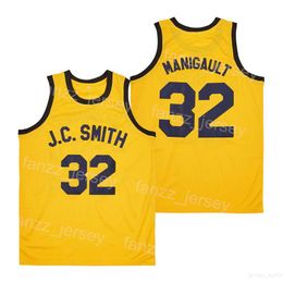 Film de basket-ball J.C. Smith Jerseys 32 Manigault Rebond le film de chèvre Hiphop pour les fans de sport Breathable Team Pure Cotton University Summer Pullover cousu