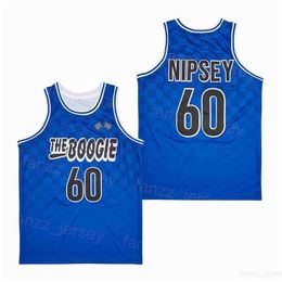 Film di basket The 60 Nipsey Boogie Tournament Maglie Film High School Traspirante HipHop Team Blu Per gli appassionati di sport Puro cotone College Retro Summer Shirt Uniform