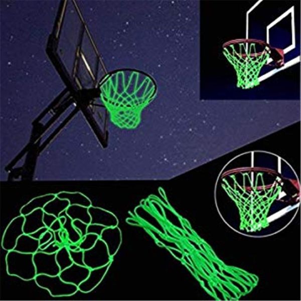Panier de basket-ball brillant dans la nuit, filet de remplacement pour panier de basket-ball, épais, résistant aux intempéries, taille standard, Indo248k