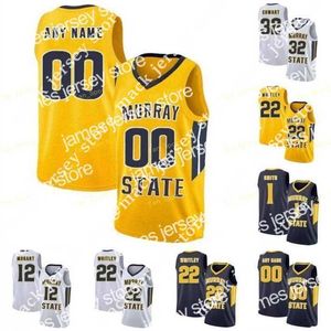 Basketball Nik1 NCAA Murray State Racers Basketball Jersey 11 Shaq Buchanan 25 Jalen Johnson 3 Isaiah Canaan 5 Marcus Brown Cousu sur mesure