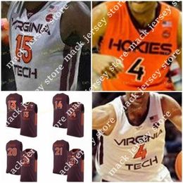 Basketbal Nik1 NCAA Virginia Tech Hokies Basketball Jersey 23 Tyrece Radford 24 Kerry Blackshear Jr 42 Ty Outlaw 30 Dell Curry Custom