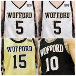 Basketball Nik1 NCAA Wofford Terriers Basketball Jersey 14 Drew Cottrell 15 Trevor Stumpe 21 Tray Hollowell 24 Keve Aluma cousu sur mesure