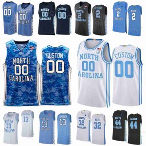 Basketbal North Carolina Tar Heels College Jerseys 2 Cole Anthony 13 Cameron Johnson 2 Coby White 32 Luke Maye 2 Joel Berry II 44 Justin Jackson genaaid op man vrouw jeugd