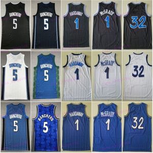 Basketbal Paolo Banchero Jersey 5 Man City verdiende Tracy McGrady Penny Hardaway 1 Vintage Retro borduurwerk voor sportfans Klassiek