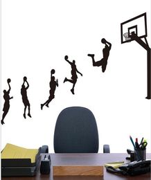 Players de basket-ball Laup Sticker Wall Vinyl Vinyle Murmmaillé Sénécaux muraux pour enfants Décoration de pépinière Sports décalages pour garçons Salle5915112
