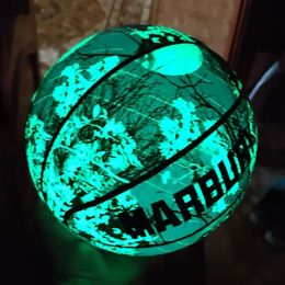 Basketball Pu Glow dans le basket-ball sombre streetball lumineux streetball imprimé élégant ballon de basket résistant pour un cadeau d'anniversaire