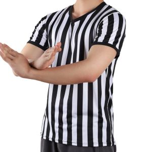 T-shirt arbitre de basket-ball T-shirt Stripe Volleyball Arbitre Uniforme R Res résistance à la déformation Uniforme à l'arbitre de football