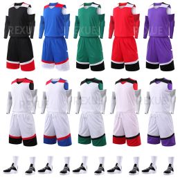 Basketball Reversible Jerseys de basket-ball Men de basket-ball Double Basketball Jersey Youth Sports Uniforms Breathable Team Training Costumes