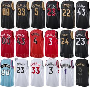 Basket-ball sérigraphié 75e anniversaire Gary Trent Jr Jersey 33 Precious Achiuwa 5 Fred VanVleet 23 Pascal Siakam 43 Scottie Barnes 4 OG