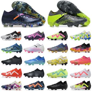 Chaussures de football Future Ultimate FG Ghost Low High Version Knit Kids Soccer Shoes Crampons Hommes Dur Naturel Pelouse Formation Lithe Confortable Chaussures de Football Chaussures de Sport
