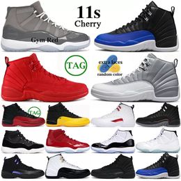 Chaussures de basket-ball 12 12s 11 11 s femmes hommes cerise gymnase rouge furtif noir profond anti-grippe jeu Royal Taxi Ovo Playoffs baskets pour hommes antichoc 36-47