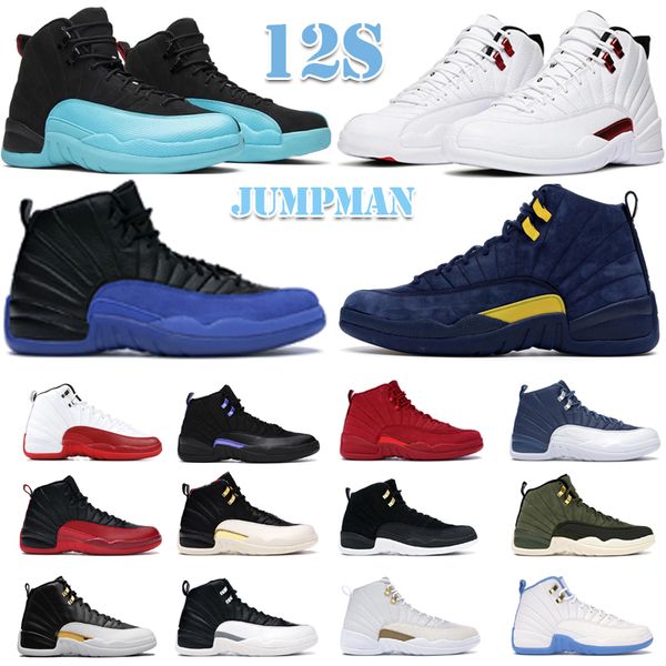 Chaussures de basket-ball 12 12s Winterized Flu Game Reverse OVO Black Gym Red University Blue hommes femmes baskets de sport Michigan