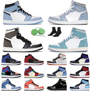 Chaussures de basket-ball 1S Midnight Navy Green University Blue Turbo Shattered Backboard baskets de sport pour hommes en plein air