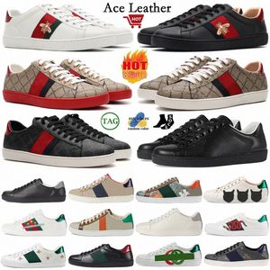 Zapatos de baloncesto 2023 Diseñador Ace Zapatillas de deporte Zapatos de abeja casual Italia Cuero de serpiente bordado Negro Hombres Tiger Chaussures entrelazados Blanco