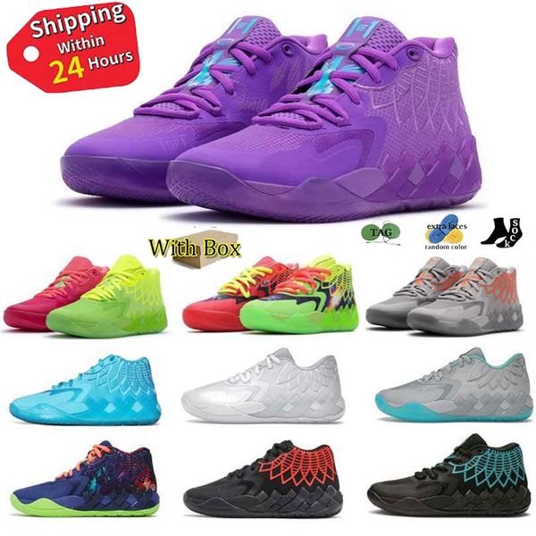 Zapatos de baloncesto 2023 Zapatos casuales de diseñador LaMelo Ball MB1 Hombres Mujeres Zapatos de baloncesto Niños para la venta Rick y Morty Escuela primaria Zapato deportivo Tra