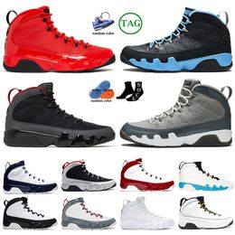 Zapatillas de baloncesto 9 9s entrenadores para hombres OG Jumpman Partícula Gray 25 aniversario Polvo de polvo Cambio del mundo Fire Chile Red Red Charcoal Designer Sneakers