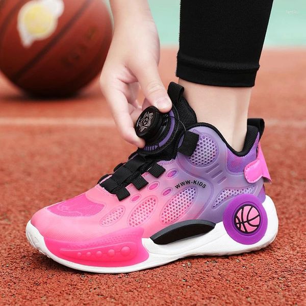 Basketball Shoes Brand Children's 2024 Summer 'Summer' Botón giratorio Botón de deportes