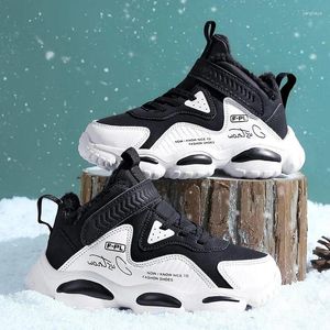 Basketbalschoenen kinderen laarzen 2024 winter kinderen sneeuwsport voor jongens sneakers alle seizoenen mode casual lederen meisjes