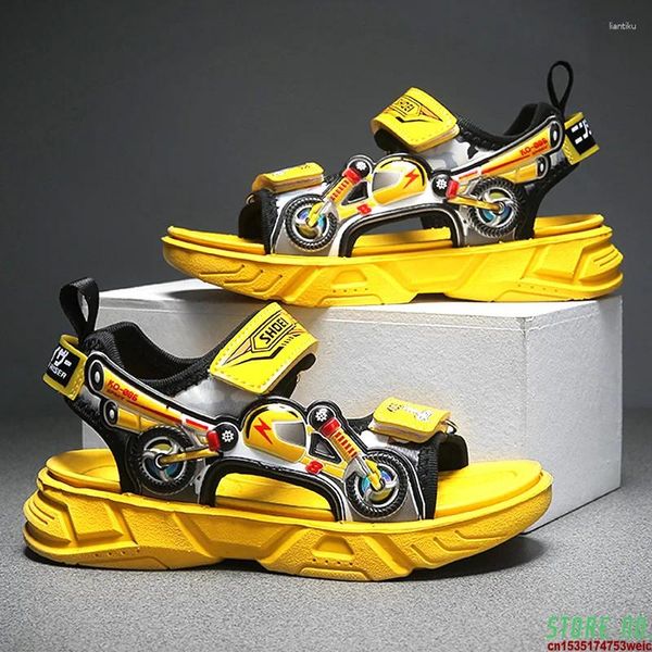 Chaussures de basket-ball enfants sandales de haute qualité Pu Sandale d'été pour enfants conception cool sandalias 5-10 ans taille 28-38 #