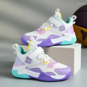 Chaussures de basket-ball pour enfants, respirantes, antidérapantes, montantes, confortables, pour l'extérieur, pour garçons et filles