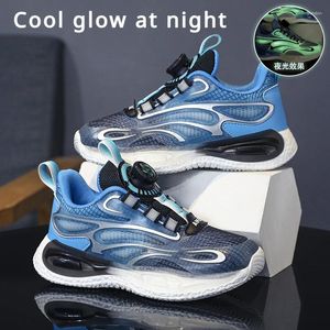 Chaussures de basket-ball Sports pour enfants avec des boutons rotatifs et en maille de surface en maille