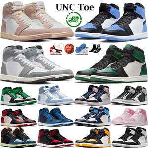 Basketbalschoenen voor heren dames UNC Toe University Blue Bred Patent Chicago Dark Mocha Grey Fog Hyper Royal Light Smoke Atmosphere heren trainers sneakers