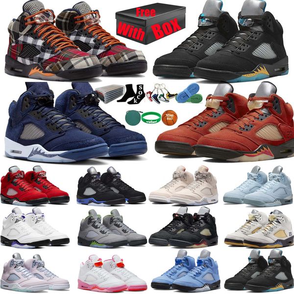 Chaussures de basket-ball pour hommes et femmes Plaid Craft Aqua Concord UNC Green Bean Racer Blue Bird Oreo Metallic Raging Fire Red We The Best Jade Horizon Baskets de sport